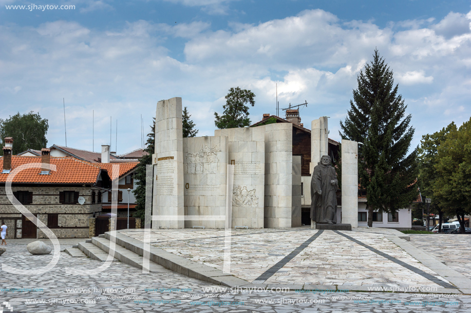 BANSKO, BULGARIA - AUGUST 13, 2013: Center of Bansko resort, Blagoevgrad Region, Bulgaria