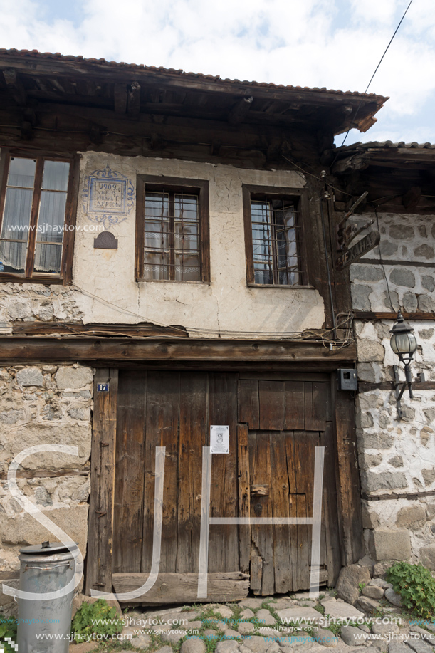 BANSKO, BULGARIA - AUGUST 13, 2013: Authentic nineteenth century houses in town of Bansko, Blagoevgrad Region, Bulgaria