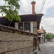 BANSKO, BULGARIA - AUGUST 13, 2013: Authentic nineteenth century houses in town of Bansko, Blagoevgrad Region, Bulgaria