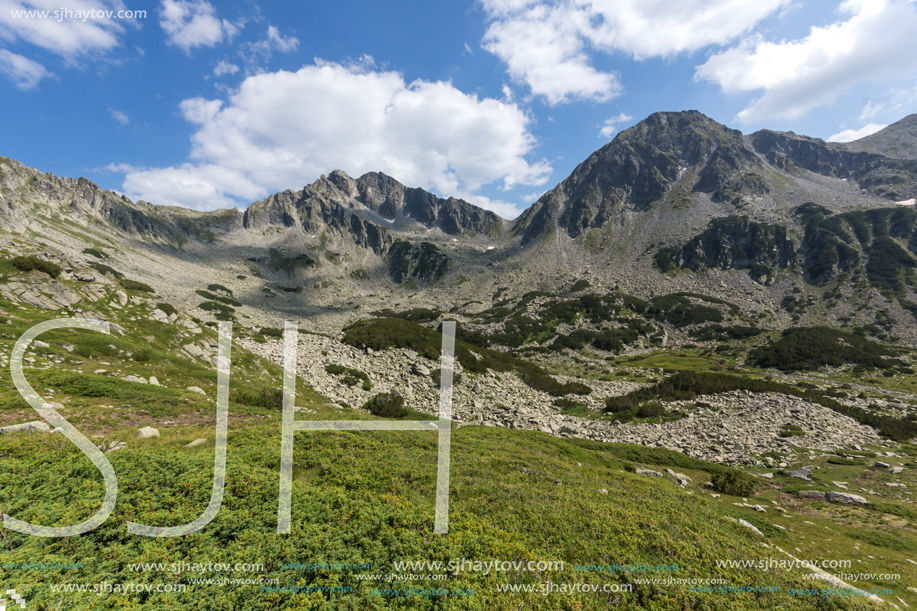 Landscape of Begovitsa River Valley, The Tooth, the dolls and Yalovarnika Peaks, Pirin Mountain, Bulgaria