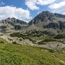 Landscape of Begovitsa River Valley, The Tooth, the dolls and Yalovarnika Peaks, Pirin Mountain, Bulgaria