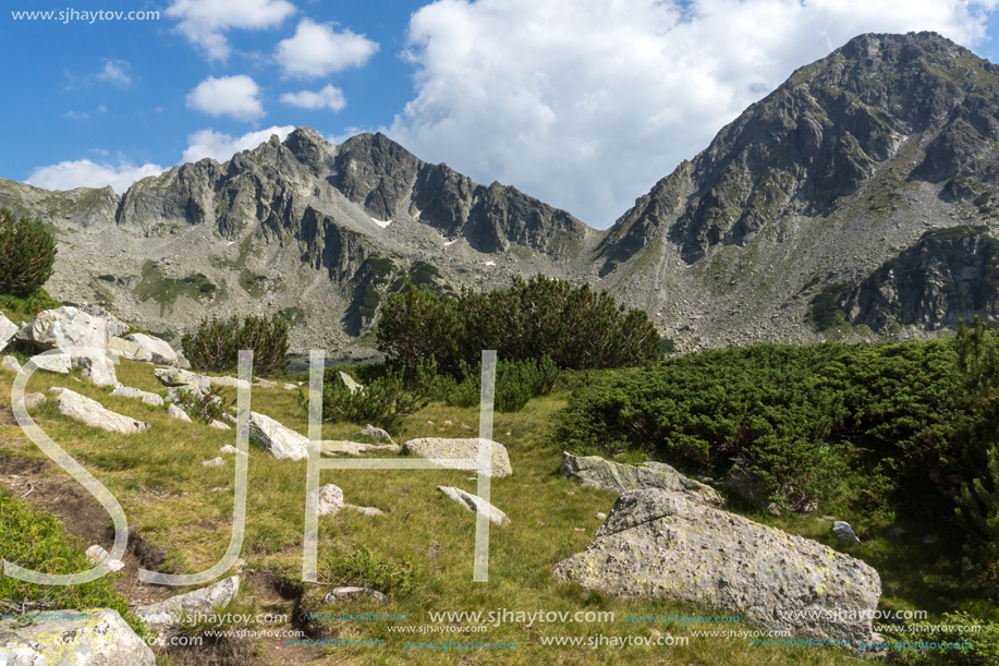 Landscape of Begovitsa River Valley, The Tooth, the dolls and Yalovarnika Peaks, Pirin Mountain, Bulgaria