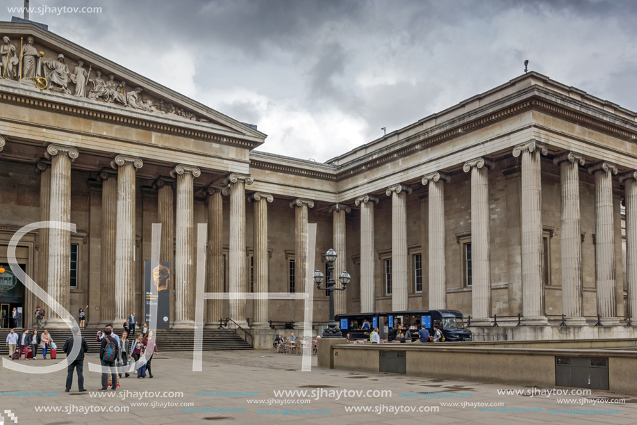 LONDON, ENGLAND - JUNE 16 2016: Outside view of British Museum, City of London, England, Great Britain