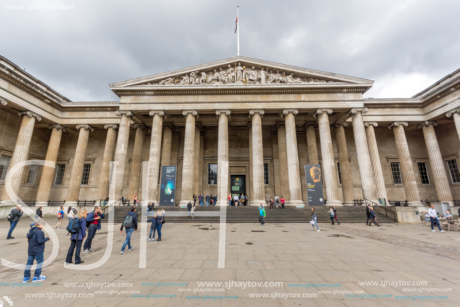 LONDON, ENGLAND - JUNE 16 2016: Outside view of British Museum, City of London, England, Great Britain