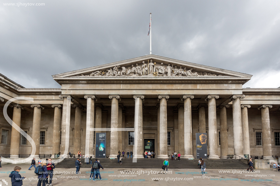 LONDON, ENGLAND - JUNE 16 2016: Outside view of British Museum, City of London, England, Great Britain