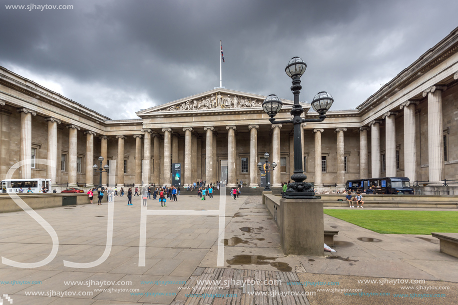 LONDON, ENGLAND - JUNE 16 2016: Outside view of British Museum, City of London, England, Great Britain