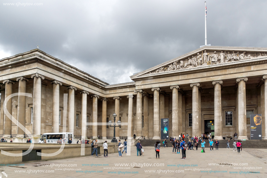 LONDON, ENGLAND - JUNE 16 2016: Outside view of British Museum, City of London, England, Great Britain