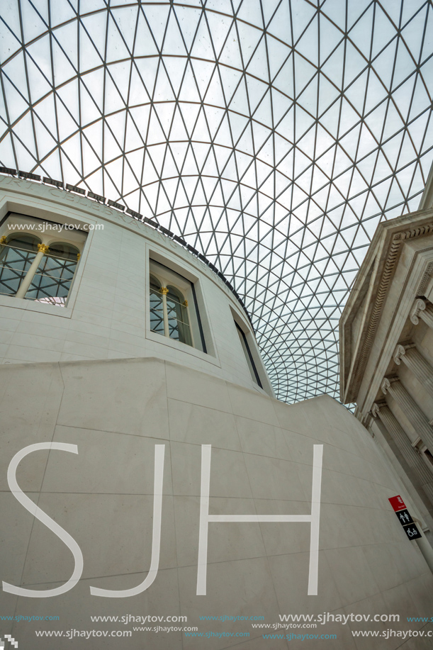 LONDON, ENGLAND - JUNE 16 2016: Inside view of British Museum, City of London, England, Great Britain