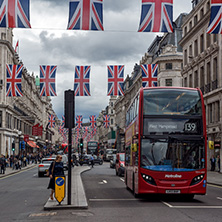 LONDON, ENGLAND - JUNE 16 2016: Clouds over Regent Street, City of London, England, Great Britain