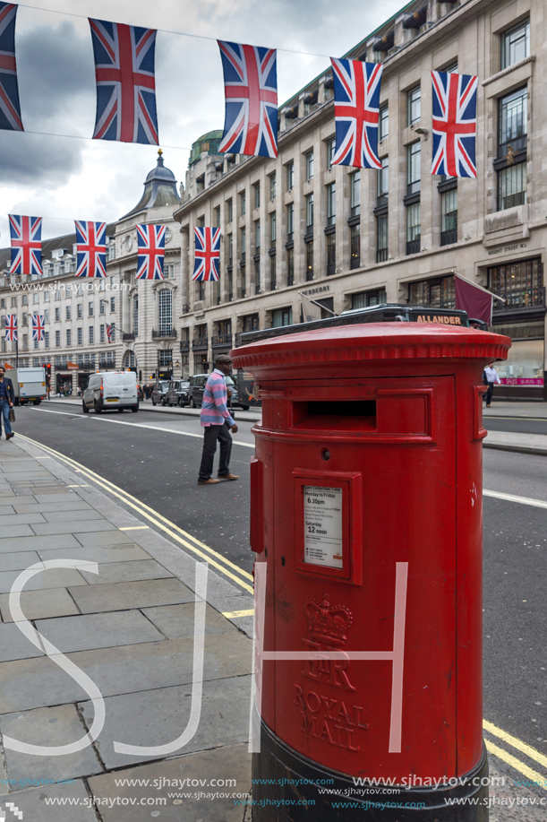 LONDON, ENGLAND - JUNE 16 2016: Clouds over Regent Street, City of London, England, Great Britain