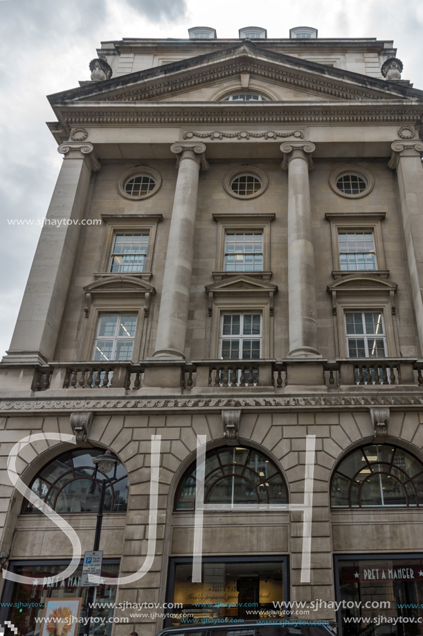 LONDON, ENGLAND - JUNE 16 2016: Clouds over Regent Street, City of London, England, Great Britain