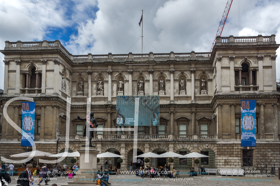 LONDON, ENGLAND - JUNE 16 2016: Royal Academy of Arts, City of London, England, Great Britain