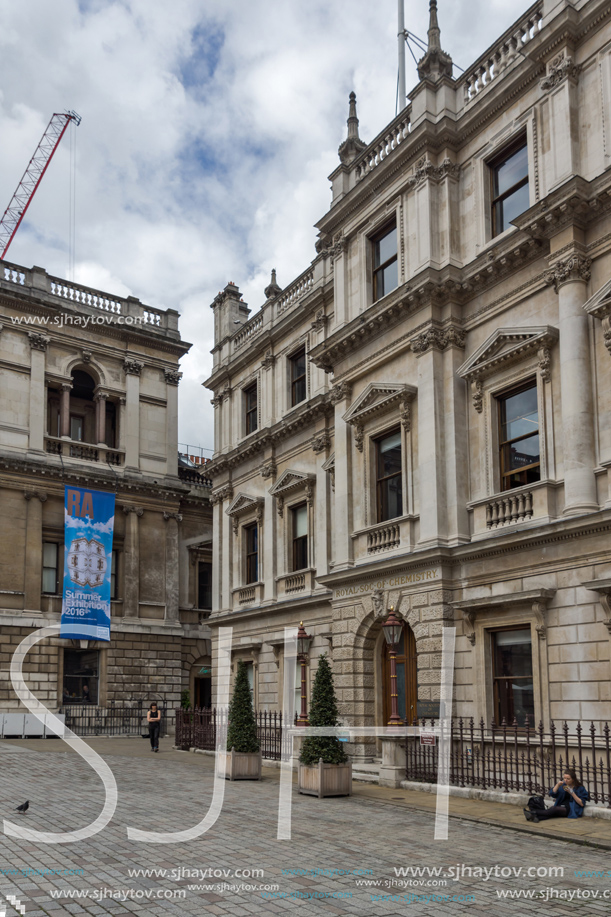 LONDON, ENGLAND - JUNE 16 2016: Royal Academy of Arts, City of London, England, Great Britain