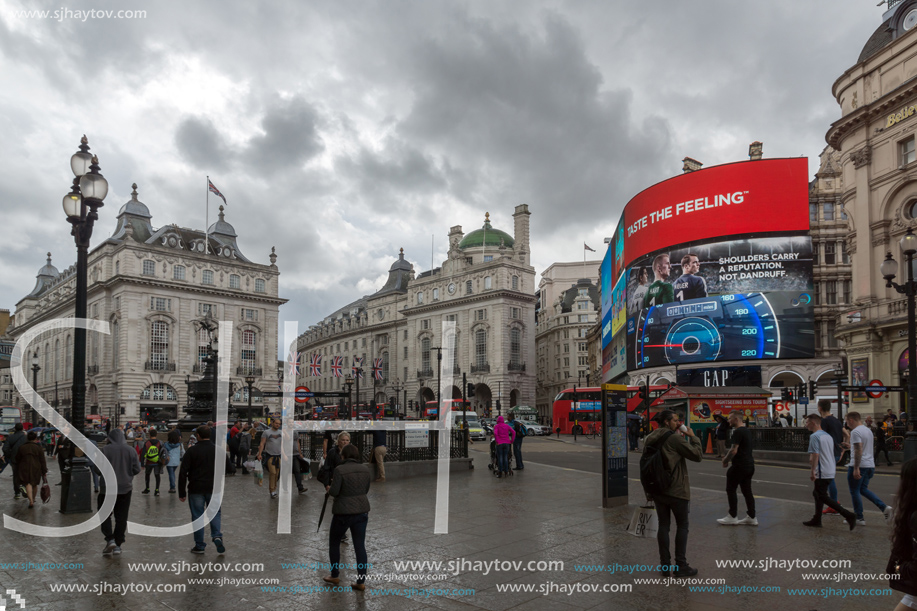 LONDON, ENGLAND - JUNE 16 2016: Piccadilly Circus, City of London, England, Great Britain