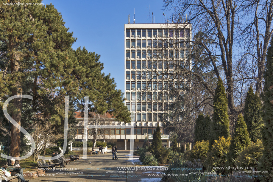 KYUSTENDIL, BULGARIA - JANUARY 15, 2015: Velbazhd Square in Town of Kyustendil, Bulgaria