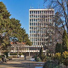 KYUSTENDIL, BULGARIA - JANUARY 15, 2015: Velbazhd Square in Town of Kyustendil, Bulgaria