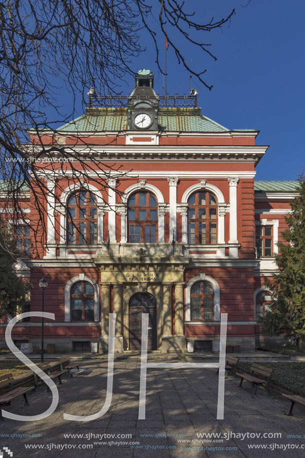 KYUSTENDIL, BULGARIA - JANUARY 15, 2015: Building of Town hall in Town of Kyustendil, Bulgaria