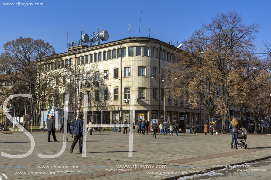 KYUSTENDIL, BULGARIA - JANUARY 15, 2015: Velbazhd Square in Town of Kyustendil, Bulgaria