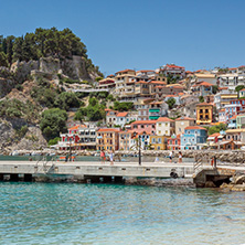 PARGA, GREECE - JULY 17, 2014: Amazing summer view of town of Parga, Epirus, Greece