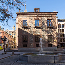 MADRID, SPAIN - JANUARY 22, 2018: House of Seven Chimneys in City of Madrid, Spain