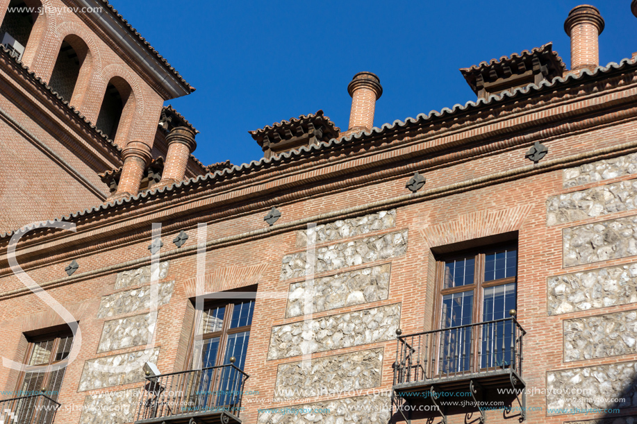 MADRID, SPAIN - JANUARY 22, 2018: House of Seven Chimneys in City of Madrid, Spain