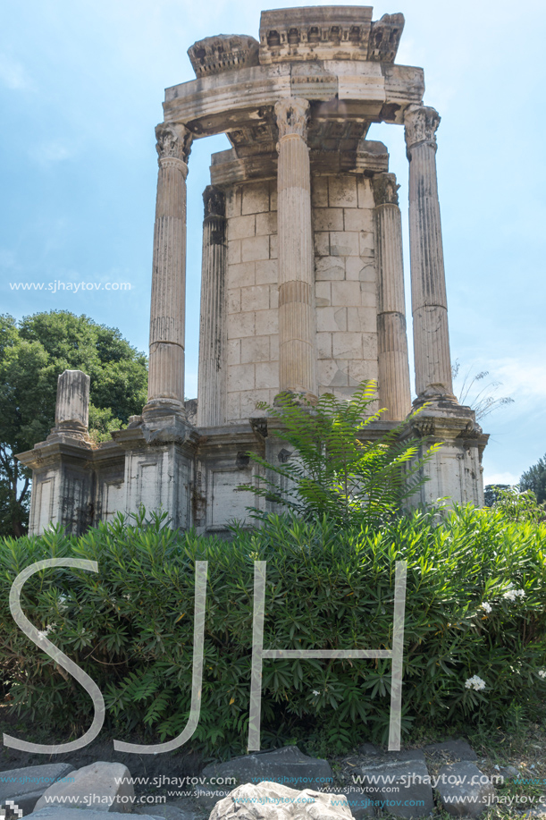 ROME, ITALY - JUNE 24, 2017: Ruins of Roman Forum and Capitoline Hill in city of Rome, Italy