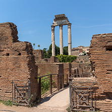 ROME, ITALY - JUNE 24, 2017: Ruins of Roman Forum and Capitoline Hill in city of Rome, Italy