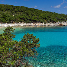 Amazing view of Emblisi Fiskardo Beach, Kefalonia, Ionian islands, Greece