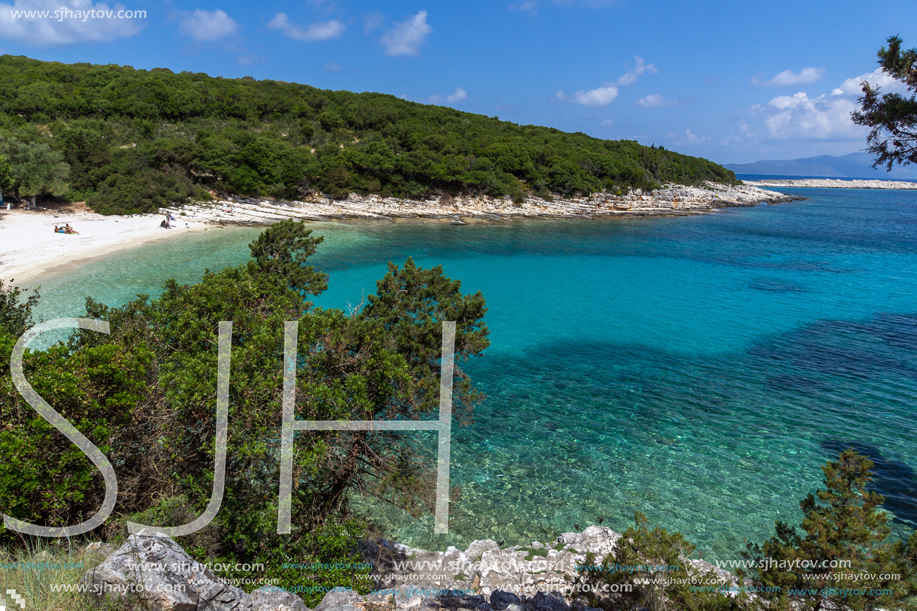 amazing view of Emblisi Fiskardo Beach, Kefalonia, Ionian islands, Greece