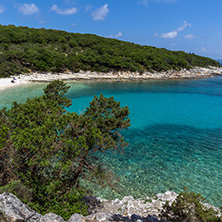 amazing view of Emblisi Fiskardo Beach, Kefalonia, Ionian islands, Greece