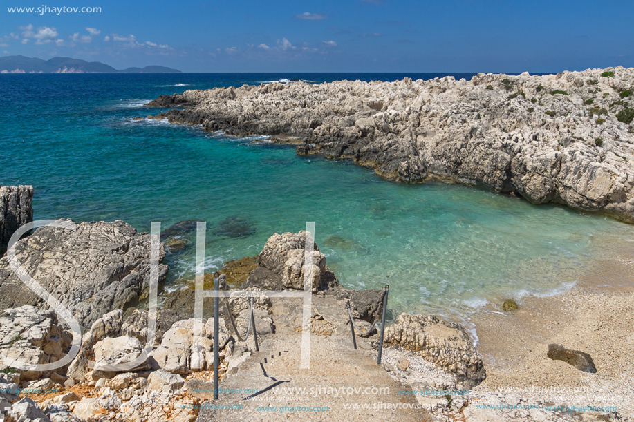 Panorama of Alaties Beach, Kefalonia, Ionian islands, Greece