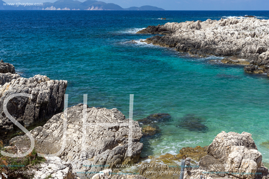 Panorama of Alaties Beach, Kefalonia, Ionian islands, Greece