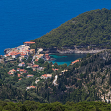 Amazing Landscape of Assos village and beautiful sea bay, Kefalonia, Ionian islands, Greece