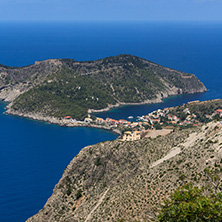 Amazing Landscape of Assos village and beautiful sea bay, Kefalonia, Ionian islands, Greece