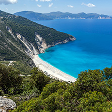 Amazing Landscape of Myrtos beach, Kefalonia, Ionian islands, Greece