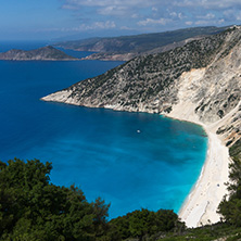 Amazing Landscape of Myrtos beach, Kefalonia, Ionian islands, Greece