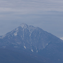 Amazing Landscape of Mount Athos at Autonomous Monastic State of the Holy Mountain, Chalkidiki, Greece