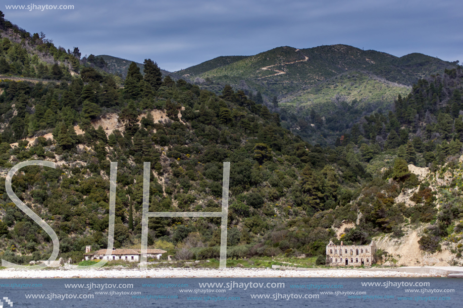 Old Building  in Mount Athos at Autonomous Monastic State of the Holy Mountain, Chalkidiki, Greece