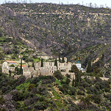 Old Monastery  in Mount Athos at Autonomous Monastic State of the Holy Mountain, Chalkidiki, Greece