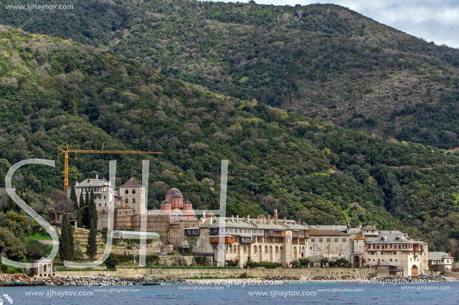 Xenophontos monastery at Mount Athos in Autonomous Monastic State of the Holy Mountain, Chalkidiki, Greece