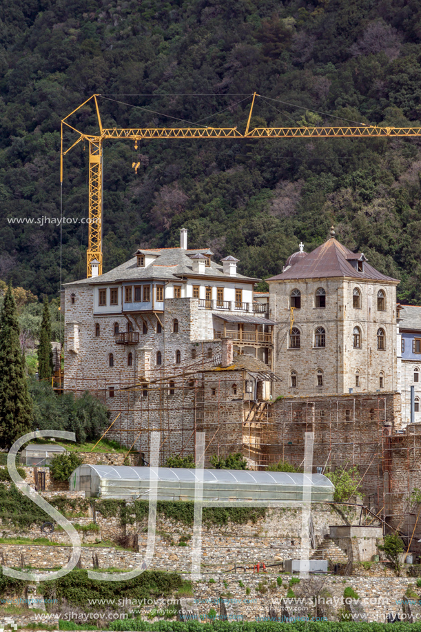Xenophontos monastery at Mount Athos in Autonomous Monastic State of the Holy Mountain, Chalkidiki, Greece