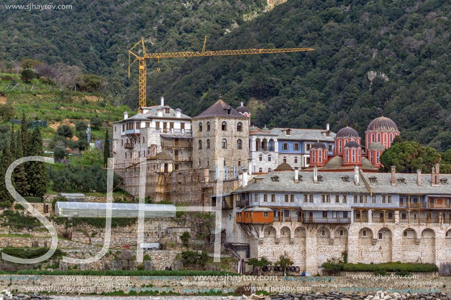 Xenophontos monastery at Mount Athos in Autonomous Monastic State of the Holy Mountain, Chalkidiki, Greece