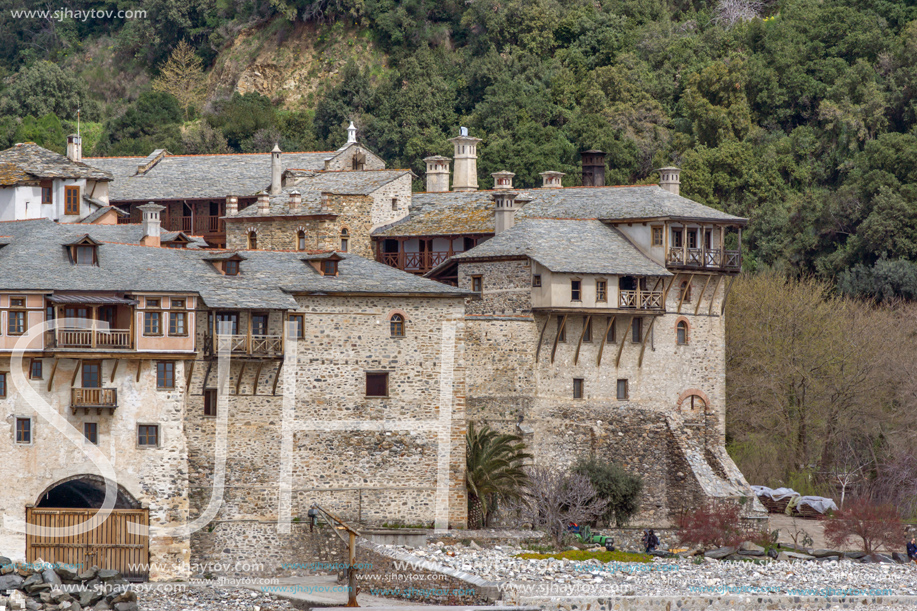 Xenophontos monastery at Mount Athos in Autonomous Monastic State of the Holy Mountain, Chalkidiki, Greece