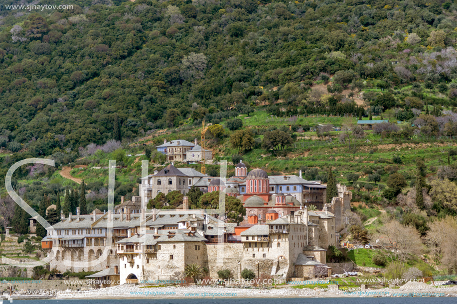 Xenophontos monastery at Mount Athos in Autonomous Monastic State of the Holy Mountain, Chalkidiki, Greece