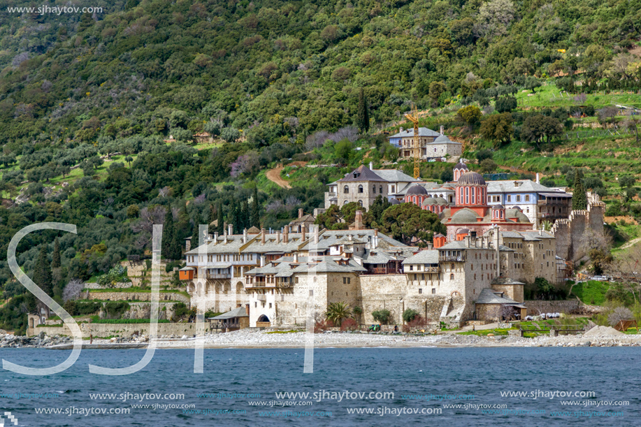 Xenophontos monastery at Mount Athos in Autonomous Monastic State of the Holy Mountain, Chalkidiki, Greece