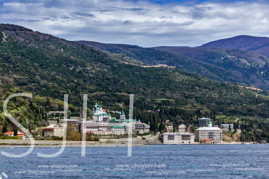 Saint Panteleimon (Saint Pantaleon) Monastery at Mount Athos in Autonomous Monastic State of the Holy Mountain, Chalkidiki, Greece
