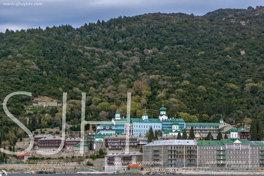 Saint Panteleimon (Saint Pantaleon) Monastery at Mount Athos in Autonomous Monastic State of the Holy Mountain, Chalkidiki, Greece