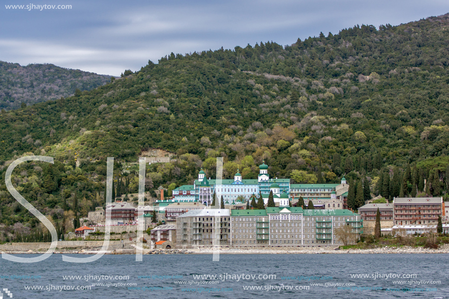 Saint Panteleimon (Saint Pantaleon) Monastery at Mount Athos in Autonomous Monastic State of the Holy Mountain, Chalkidiki, Greece