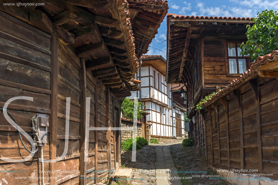 KOTEL, BULGARIA - AUGUST 1, 2014: Houses of the nineteenth century in historical town of Kotel, Sliven Region, Bulgaria