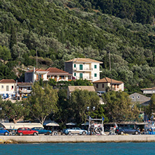 VASILIKI, LEFKADA, GREECE JULY 16, 2014: Panoramic view of Village of Vasiliki, Lefkada, Ionian Islands, Greece